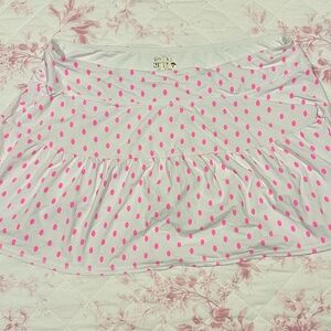 Lilly Pulitzer Athletic Skort - White with Pink Polka Dots